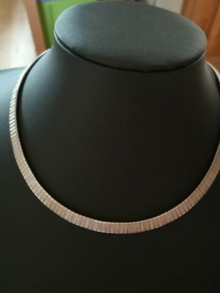 Vintage Modernist Sterling Silver Articulated Panel Collar Necklace
