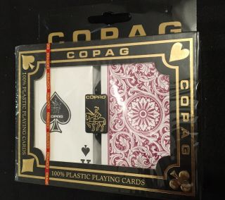 Copag Bridge Size Double Deck 100 Plastic Playing Cards Poker Wsop
