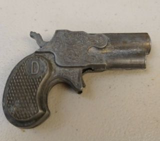 Vintage Mini Toy Metal Derringer Cap Gun 3 Inch Long