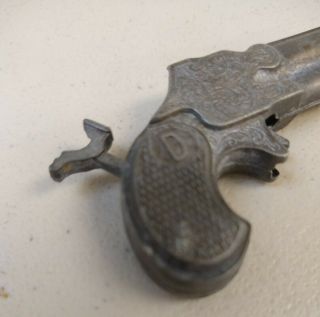 Vintage Mini Toy Metal Derringer Cap Gun 3 inch long 2