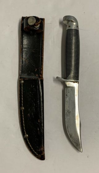 Vintage Western Boulder Co.  Fixed Blade Knife W/leather Sheath