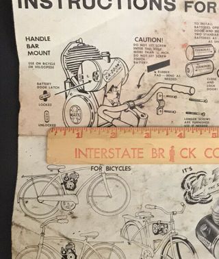 1960 ' s INSTRUCTIONS for Marx ZA - ZOOM Hot Rod Engine Bicycle Motor 2