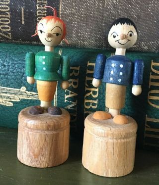 German Democratic Republic Wooden Push - Up Puppet Toys