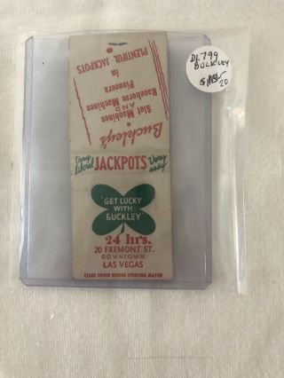 Rare Vintage Las Vegas Matchbook Buckley’s Unstruck