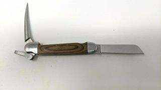 Colonial Prov USA 2015 Rigging Folding Pocket Knife Marlinspike Wood Handle 2