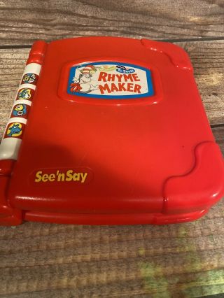 Vintage See N’ Say Rhyme Maker Dr.  Seuss Book Preschool Toy Red 1997 Mattel