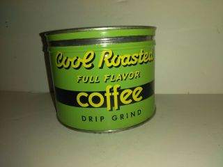 Vintage Keywind Coffee Tin Can Cool Roasted Drip Grind Rare Green Color