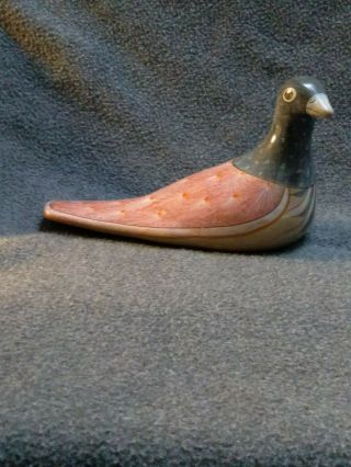 Vintage Tonala Pottery Hand Painted Ceramic Bird Dove Pigeon Mexico Folk Art