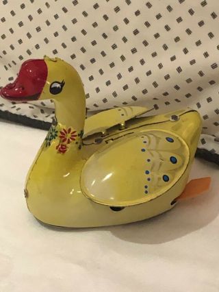 Vintage Tin Wind Up Toy Goose From China Ms 098