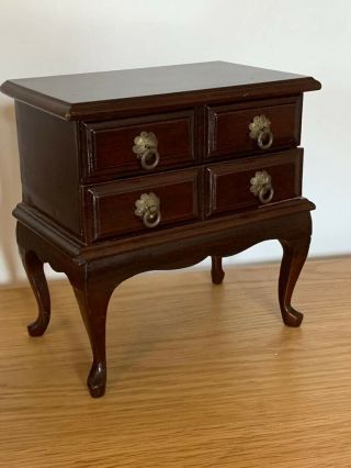 Vintage Wooden Musical Miniature Chest Of Drawers - Jewellery Box