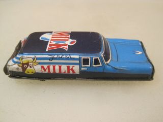 Vintage Himai Japan Tin Litho Milk Delivery Friction Toy Car B2797