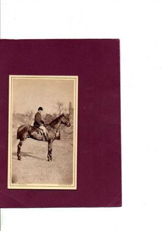 Cdv Victorian Huntsman Riding A Horse Photograph By R A Reeks Of Evesham C.  1880