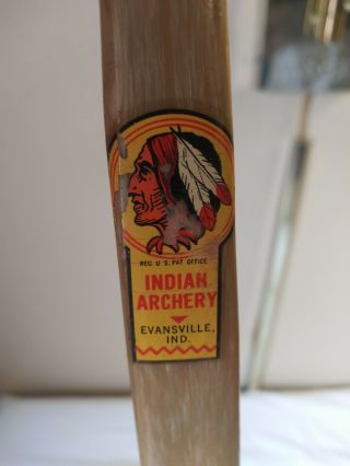 Vintage Archery Indian Bow Recurve 60 Inch 35 Lb