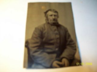 Vintage Tin Pict Great Picture 2.  5 X 3.  5 Gentleman Looks Like Some Type Of Unifo