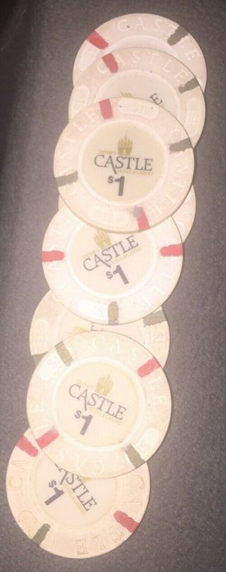 8 Vintage Trump’s Castle $1 Casino Chips Atlantic City Nj