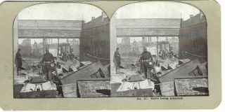 Safes Being Guarded After 1906 San Francisco Earthquake,  California,  Stereoview