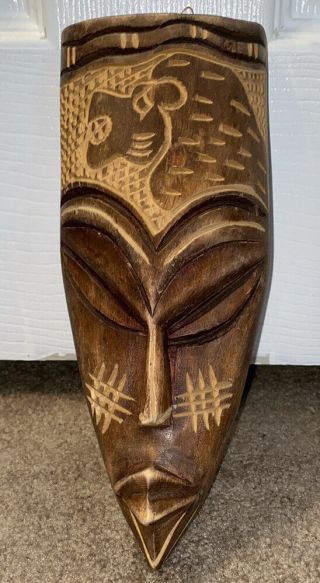 African Kenya Tribal Mask Hand Carved Wood