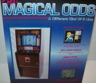 Magical Odds Slot Machine Flyer Vintage Game Art Sheet Non Gambling
