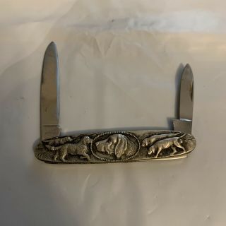 Vintage Hoffritz Pocket Knife - Solingen Germany - Engraved Irish Setter Dog