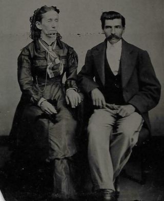 Tintype Photo T962 Man And Woman In Dress