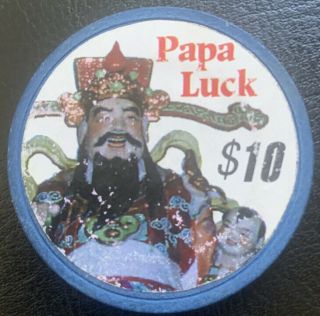 $10 Garden City Casino Chip - San Jose,  California - Papa Luck