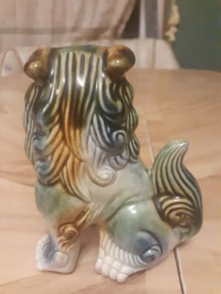 Vintage Chinese Asian Ceramic Foo Dogs Fu Lions 6” 3