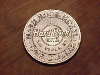 $1 Las Vegas Hard Rock Hotel Casino Chip Token Guitar Music Notes In A Circle.