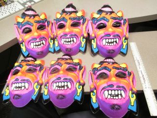 Halloween Mask (1 Item) Devil Satan Top Hat Psychedelic Ear Rings Purple