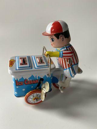 Cute Tin Wind Up Toy Ice Cream Man