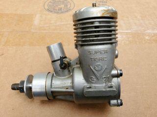 Vintage Tigre G21 35 Control Line Model Airplane Engine Made In Italy