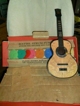 Vintage Mattel Strum - Fun Getar & 8 Discs