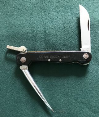 Ka - Bar Usa Olean Ny Vintage Rigging Knife With Marlin Spike Os.