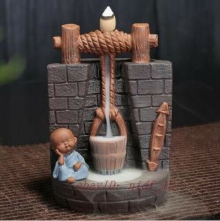 Ceramic Orderly Creative Little Monk Censer Smoke Backflow Cone Incense Burner