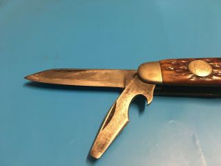 Vintage 1924 - 1933 Remington UMC Scout Knife Jigged Bone Be Prepared Shield 2