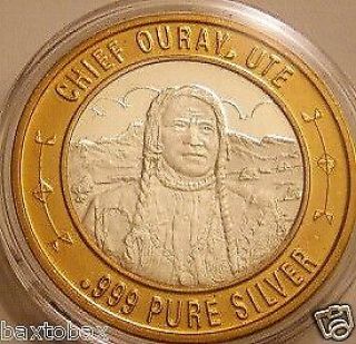 Native American Indian.  999 Pure Silver Chief Ouray,  Ute