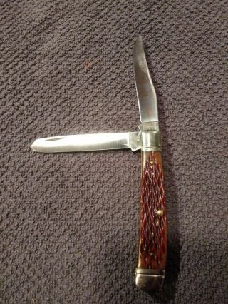Vintage Schrade,  Usa Ltd Large Trapper Pocket Knife Second Blade Is Cracked