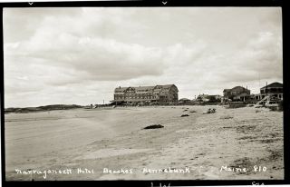Early 1900s Postcard Film Negative,  " Narragansett Hotel Beaches Kennebunk 810 "