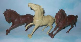 Vintage 1960s Marx 6 Inch Scale Western Wagon Play Set Plastic Harness Horses
