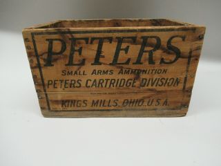 Vintage Peters 12 Gauge Shotgun Shell Advertising Wooden Crate Ammo Box