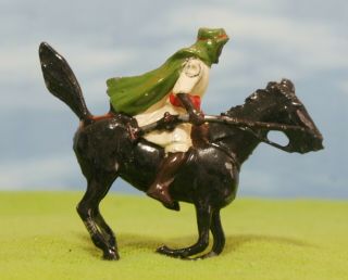 Britains - Arab Of The Desert Warrior Mounted Black Horse In Green Cape Lead