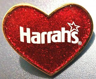 Rare Vintage Lapel Pin Red Sparkle Heart Harrah 