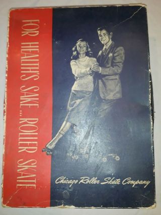 Vintage Womens White Chicago Roller Skates.  Size 7 - 1/2 Box,  No Key.  1r