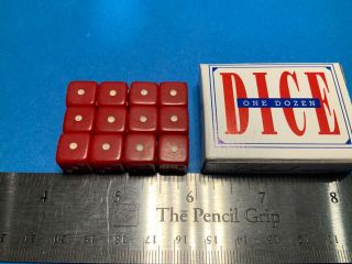 Box Of 12 Vintage Old Stock Crisloid Dice Red