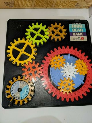 1962 Mattel High Gear Board Family Game Turning - Game Spinning Vintage Old Toy 2