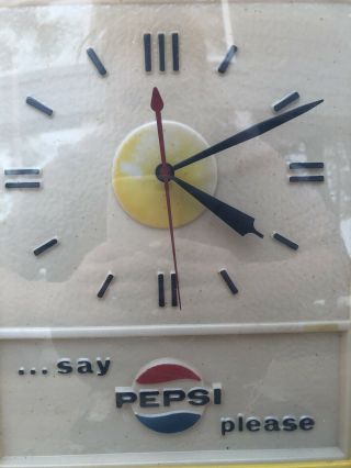 Vintage 1960s Say Pepsi Please Soda Clock,  Not. 3
