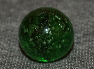 Vintage Marbles Earlier Faceted Pontil Green Mica 21/32 " - 16.  6mm