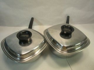 Vintage West Bend Aristocraft Aristo - Craft Stainless Steel Square Pots Pans