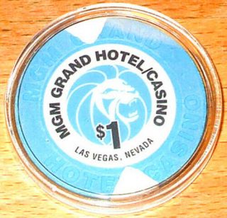 (1) $1.  Mgm Grand Casino Chip - 1996 - Las Vegas,  Nevada - Large Inlay