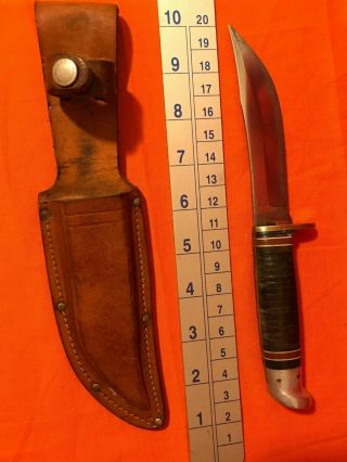 Vintage Western L66 Fixed Hunting Knife Made In The Usa Old Date Code.