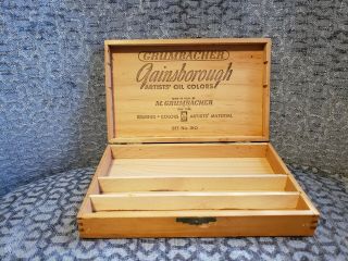 Vintage Grumbacher Gainsborough Artist Oil Colors Case Box Made In The Usa